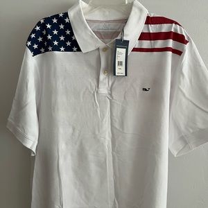 Vineyard Vines Men’s USA Flag Pique Polo Shirt. XXL. New With Tags.